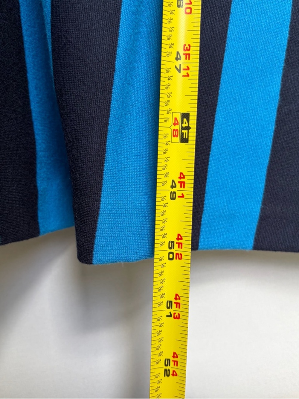 Boden Blue Striped Jersey Midi Dress Sz 10R Fit Flare Classic Retro Chic EUC - Picture 8 of 16